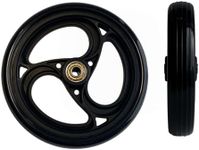 2Pcs 6 Inch Charcoal Wheels for Walker - Universal Hard Rubber Walker Wheels Replacement, Fit Drive Rollator & Wheelchair Wheel, All-Floor Safe Rolling, Essential Walker Accessories