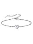 Silver Bracelet for Women 925 Silver Initial Bracelet Silver Jewellery Heart Bracelet Bridesmaid Gift Womens Bracelet