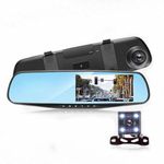 FHD 1080P Mirror Dash Cam Backup Camera,DVR Smart Rearview Mirror for Cars & Trucks, Sensor,Automatic Loop Recording,Backlight Display,Motion Detection,SOS
