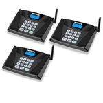 WelTherm Wireless Intercom System for Home & Office, Long Range Room to Room Intercom, Clear Audio Communication, Multi Channel Desktop Intercom Device for Office, Warehouse & Reception Set of 3