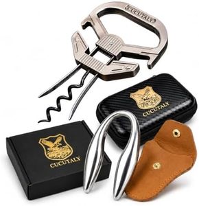 CUCUTALY Vintage Wine Opener, Ideal for Collectors Sommeliers Connoisseurs | Silver, Ah So,two prong,Cork Puller,Twist Corkscrew,old Cork Remover with Protective Sheath, Carrying Case and Foil Cutter