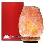 Himalayan Glow Natural Himalayan Salt Lamp, Crystal Salt Lamps, Real Wood Base with Dimmer Switch, Handmade Salt Lamp, Gift Lamp, ETL Certified | 6-8 LBS