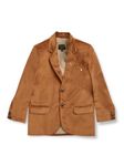 Gini and Jony Boys Brown Solid Cotton Blazer(F/S) 7-8 Years