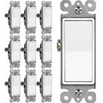 [10 Pack] BESTTEN 3-Way Decorator Wall Light Switch, 15A 120/277V, On/Off Paddle Rocker Interrupter, cUL Listed, White