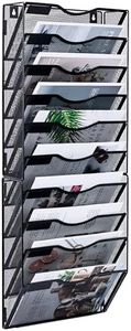 Solinxe Wall File Holder, 10 Pockets Hanging Wall File Organizer, Paper Organizer Storage, Document Organizer, Mail Holder, Magazine Rack, Wall Organizer for Office, Black
