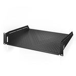 AC Infinity Vented Cantilever 2U Universal Rack Shelf, for 19” Equipment Racks. Heavy-Duty 2.4mm Cold Rolled Steel, 100lbs Capacity.