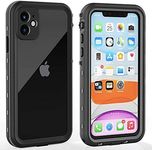 ZWWADR iPhone 11 Waterproof Case with Screen Protector Full Body Protector Shockproof Dustproof Dirtproof Heavy Duty IP68 Waterproof Case for iPhone 11(6.1inch) (Clear)