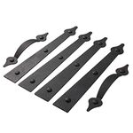 HILLMASTER Decorative Magnetic Garage Door Hinges Hardware, 6 Pieces Garage Door Accents Attractive Curb Appeal Faux Hinges Handles Decor Hardware Kit, Black(4 Hinges+2 Handles)