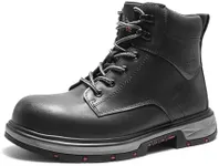 NORTIV 8 Steel Toe Work Boots for Men Waterproof Slip on Safety Construction Boots,Size 13,BLACK,SNIC2425M