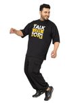 CHKOKKO Men PlusSize Casual Summer Track Suit Co-ord Sets Black 5XL