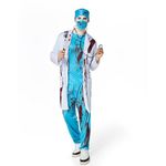 Ulikey Zombie Doctor Costume Men, Halloween Doctor Costume Men's Horror Surgeon Costume Set with Doctor's Coat, Doctor Hat, Doctor Mask, Top, Trousers and Stethoscope for Halloween, Carnival (XL)