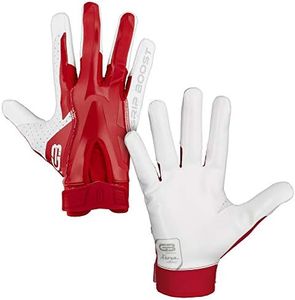 Grip Boost Stealth Dual Color Football Gloves Boys - Youth Sizes (Red/White, Youth Small)