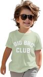 GLIGLITTR Big Brother Shirt Toddler Baby Boys Promoted to Big Brother Announcement T-Shirt Big Bro Club Short Sleeve Tee Tops, Green-1, 2-3 Years