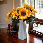 Art Street Sunflower Artificial Flowers Bunches with Long Stem, Plastic Flower Sticks for Indoor Home, Bedroom, Living Room, Yellow