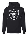 Wild Bobby Compton LA Cali Logo Pop Culture Unisex Graphic Hoodie Sweatshirt, Black, XXL