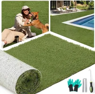 Artificial Turf 6ft x 10ft with Drainage Holes, Realistic Fake Grass Rug Indoor Outdoor Lawn Landscape for Garden, Balcony, Patio, Synthetic Grass Mat for Dogs