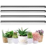 MOYA STD Housing Black T5 2FT Grow Lights for Indoor Plants, T5 LED Grow Lamp Full Spectrum Greenhouse Cabinet Grow Light Strip, 2ft Plant Light Fixture for Indoor Plants, 5000K White, 4 Packs