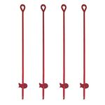 MTB 48" Auger Earth Anchor 6" W helix, 18mm Rod, Painted red, Guying Tents Fencing Canopies, Pack of 4 (Also Sold as Pack of 1)