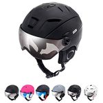 Ski Helmet for Men Women Boy Girl Kid Children Skiing Snowboard Certified Safety Professional Snow Sports Earmuff Winter Warm (L (58-61cm), Black H)