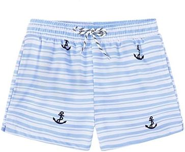 Durio Boys Striped Anchor Swim Trunks (5T) , Quick Dry, UPF 50+ Protection - Perfect for Beach, Outdoor Sports, Boys Swimsuit