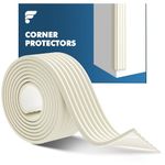 shinfly Edge Protectors, 5m Soft Self-Adhesive Foam Corner Bumpers Safety Strip, W-Shape Corner Protector for Kids & Child Safety on Sharp Corners Guard, Furniture, Beds, Wall & Table - Creamy White