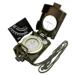 Lensatic Compass Military Grade, JYEASTZ Sighting Clinometer Compass for Hiking, IP65 Waterproof Professional Outdoor Compass Durable Boy Scout Compass with Carry Bag (Green)