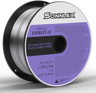 E308LFC-O .035-Diameter Stainless Flux Core Welding Wire, 0.9mm SONNLER 2-pound Stainless Steel Welding Wire, Low Splatter Stainless Steel MIG Wire Compatible With All MIG Welder