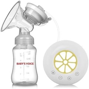 Babys voice Breast Pumps, Breast Pump Safe Milk Storage Bottle Control Milk Suction and Breast Massager Breast Care with Lid for Baby Breastfeeding & accessories (Electric Breast Pump Lemon Style)