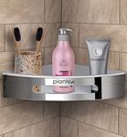 Plantex Bathroom Corner Shelf for Wall/304 Grade Stainless Steel Bathroom Stand for Corner/Bathroom Accessories (Silver & White, 9x9 inches)