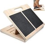 Navaris Wooden Slant Board - Adjustable Calf & Ankle Stretcher for All Ages - Anti Slip Incline Stretch Boards - for Runners & Other Athletes