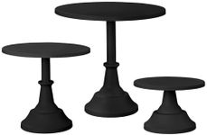 HBlife 3 Pcs Cake Stand, Black Cake Stand Set Disc Diameter 8" 10" 12", Perfect Dessert Table Display Set, Cupcake&Cake&Dessert Stands for Party, Wedding, Birthday, Baby Shower, Anniversary (Metal)