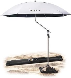 Poshlr Ombrellone da Spiaggia Antivento Resistente, Ombrello Mare Grande Portatile, Ombrelloni da Spiaggia Anti UV 50, Parasole Viaggio Professionale, Robusto, Compatto e Telescopico, 180 cm