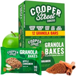 Cooper Street Granola Bakes Apple Cinnamon – Soft Baked Chewy Breakfast Granola Cookie Bars – Nut & Dairy Free School Safe Grain & Seeds Bars – 110 Calorie Healthy Snacks for Kids & Adults – 12 Pack