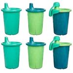 The First Years GreenGrown Reusable Spill-Proof Sippy Cups – Toddler Sippy Cup – 6 Pack - Blue