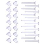 Shappy Plastic Clear Ear Pins and Silicone Rubber Backs for Men and Women - 1000 Pairs