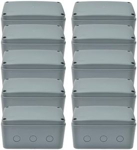 Nineleaf Waterproof Electrical Box IP66, Plastic Junction Box 7.1"x4.5"x4" (181x111x100mm), Outdoor Weatherproof Project Enclosure, Grey, Fits M20 Cable Gland,10PK