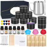 Candle Making Kit for Adults Beginners, Candle Making Supplies Accessory, DIY Scented Candle Set with Soy Wax, Essential Oil, Wicks, Wax Melting Pot, Moulds, Candle Jars, Dye, Make Your Own Candles