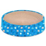 Foodie Puppies Scratching Pad with Catnip for Cats and Kittens (Round Crater) | Corrugated Cat Scratcher Cardboard for Indoor Cats, Kitten for Furniture Protection, Durable Texture Design
