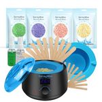 EarayWax Wax Warmer Kit for Hard Wax Beads Hair Removal At Home Waxing kit for Women and women Brazilian Facial Hair Body with 4 Formulas Hard Wax Beads