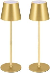 BGFHome Cordless Table Lamp LED Desk lamp,5000mAh Rechargeable Touch Night Light Wireless Minimalist Design for/Restaurant/Bedroom/Bars/Outdoor Party/Camping/Coffee Shop(2 Pack Gold)…