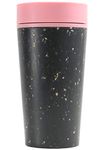 Circular and Co Leakproof Reusable Coffee Cup 12oz/340ml - The World's First Travel Mug Made from Recycled Coffee Cups, 100% Leak-Proof, Sustainable & Insulated (Black & Giggle Pink)