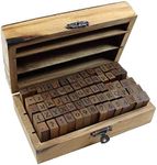 Estone 70pcs/set Wooden Box multipurpose Number Alphabet Letter Wood Rubber Stamp New