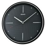 SEIKO Felix Non Ticking Wall Clock, Black, 13 Inch