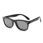 MAXJULI Polarized Kids Sunglasses for Girls and Boys with Fleaxible Frame Ages 3-10 UV400 (Matte Black)