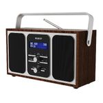 Majority Girton Radio, DAB, DAB+ Digital and FM, Portable, Battery and Mains Powered, Dual Alarm, 20 Preset Stations, 3.5mm Headphone Jack, Sleep Timer, Snooze, LCD Display – Walnut