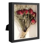 3D Picture Frame, 15 x 20 cm, Deep Wooden Object Frame for 3D Filling, Picture Frame, Deep Box with Acrylic Panel for Wall Hanging or Desktop, Family Memory Gifts (Black Wood Grain)