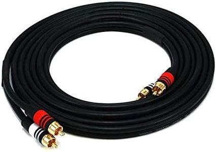 Monoprice 102865 12ft Premium 2 RCA Plug/2 RCA Plug M/M 22AWG Cable - Black