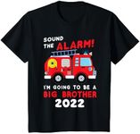 Youth I'm going to be a big brother 2022 Firetruck baby reveal T-Shirt