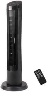 Olsen & Smith 27dB Silent Tower Fan for Bedroom, 36 Inch 7.5m/s Oscillating Floor Fan with 12H Timer & Remote Control - 45W Quiet Fan with 4 Speeds for Home Office Living Room - Matte Black