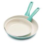 GreenPan Rio Healthy Ceramic Nonstick, Frypan Set, 8" and 10", Turquoise